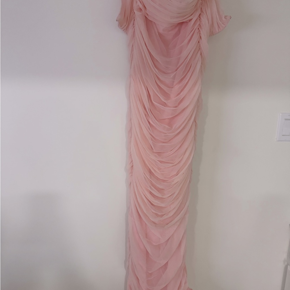 House of CB Sofia Fairy Pink Mesh Maxi Dress sz Large